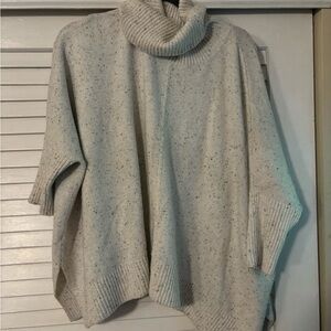 LOFT Speckled Cream Cowl Neck Sweater